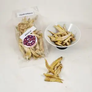 freeze dried whitebait in cat packaging